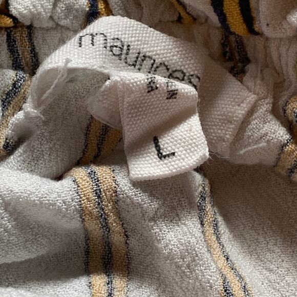 Maurices Women's Size Large Cold Shoulder Top Long Sleeve Vertical Stripe Shirt - Picture 5 of 7